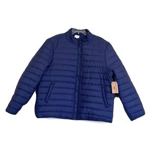 Eight Bells Men's Puffer Jacket Quilted Long‎ Sleeve Blue Size Large NEW